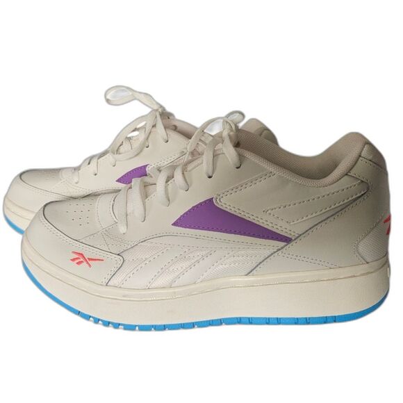 Reebok Court Double Mix Sneaker Sz 7.5  Platform Leather Vintage Inspired Retro - Picture 1 of 11